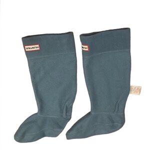 Teal blue hunter fleece boot socks, kids Large, very good condition